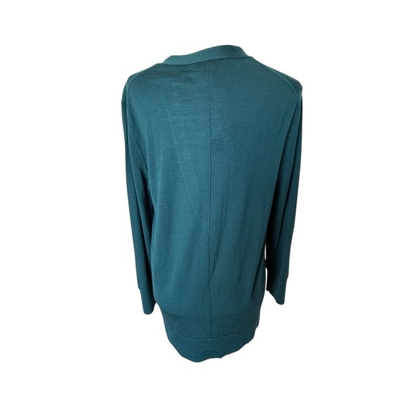 Banana Republic Women's Medium Fine Merino Wool V-Neck Cardigan Dark Teal Color - Picture 6 of 15